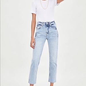 Zara hi-rise straight denim